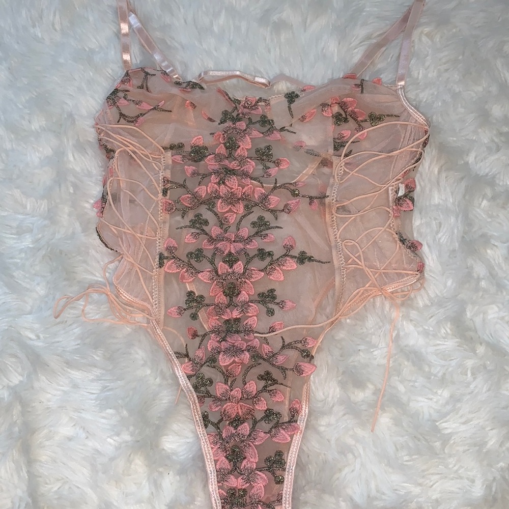 Small Sheer pink bodysuit